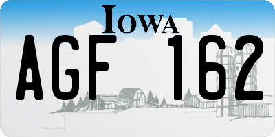 IA license plate AGF162