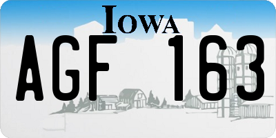 IA license plate AGF163