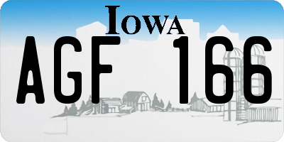 IA license plate AGF166