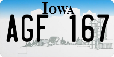 IA license plate AGF167