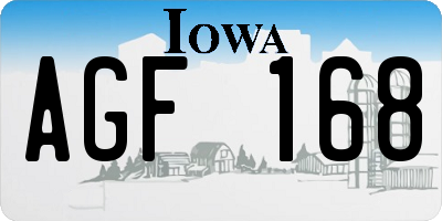 IA license plate AGF168