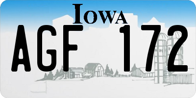 IA license plate AGF172