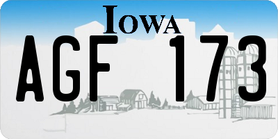 IA license plate AGF173