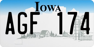 IA license plate AGF174