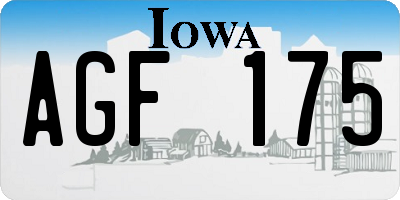 IA license plate AGF175