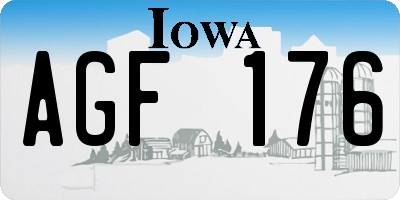 IA license plate AGF176