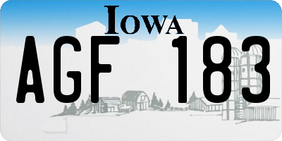 IA license plate AGF183