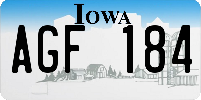 IA license plate AGF184