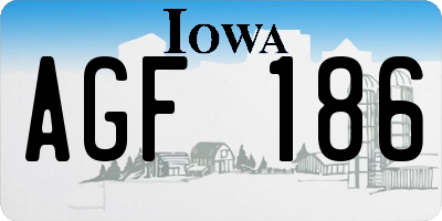 IA license plate AGF186