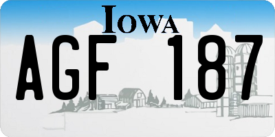 IA license plate AGF187