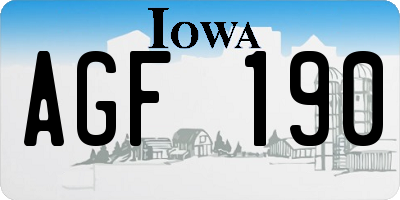 IA license plate AGF190