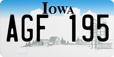 IA license plate AGF195