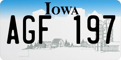 IA license plate AGF197