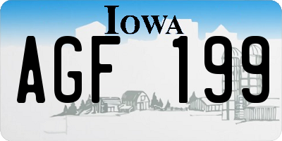 IA license plate AGF199