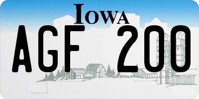 IA license plate AGF200