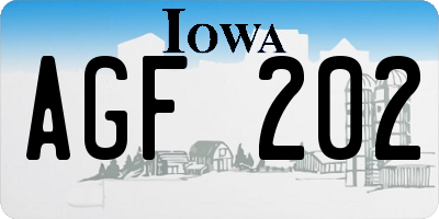 IA license plate AGF202