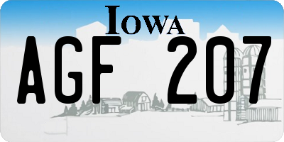 IA license plate AGF207