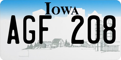 IA license plate AGF208