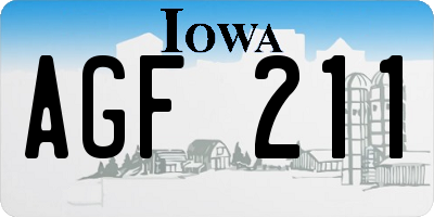IA license plate AGF211
