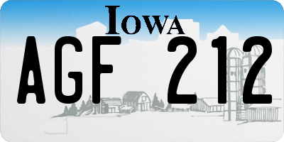 IA license plate AGF212