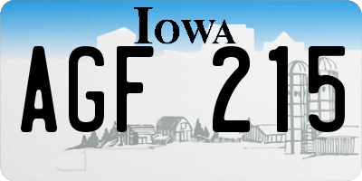 IA license plate AGF215