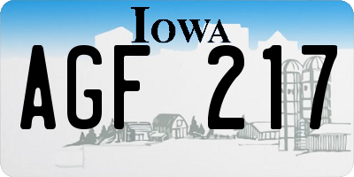 IA license plate AGF217
