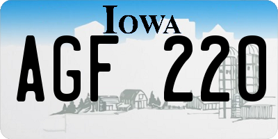 IA license plate AGF220