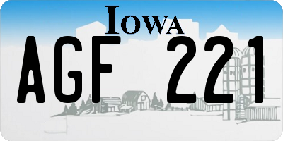 IA license plate AGF221