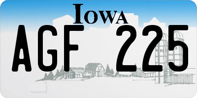 IA license plate AGF225
