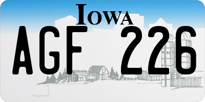 IA license plate AGF226