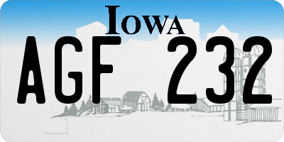 IA license plate AGF232