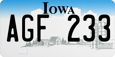 IA license plate AGF233