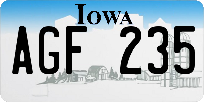 IA license plate AGF235