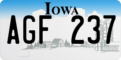 IA license plate AGF237