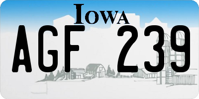 IA license plate AGF239