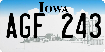 IA license plate AGF243