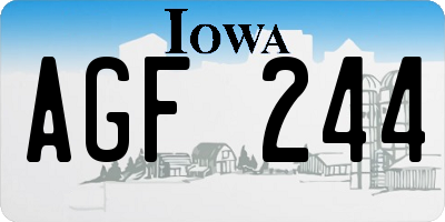 IA license plate AGF244