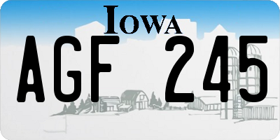 IA license plate AGF245