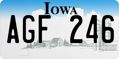 IA license plate AGF246