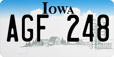 IA license plate AGF248