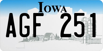 IA license plate AGF251