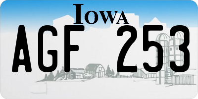 IA license plate AGF253