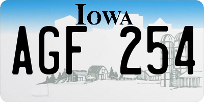 IA license plate AGF254