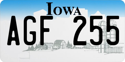 IA license plate AGF255