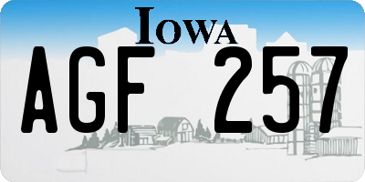 IA license plate AGF257