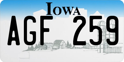 IA license plate AGF259