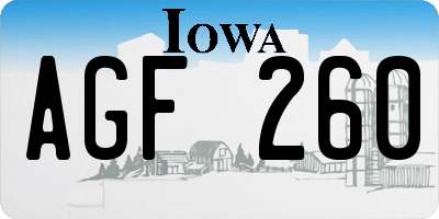 IA license plate AGF260