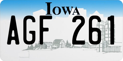IA license plate AGF261