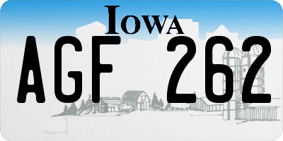 IA license plate AGF262