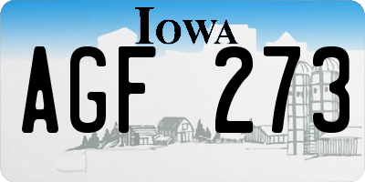 IA license plate AGF273